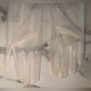 Norma Kamali Elegant Sheer White Gloves